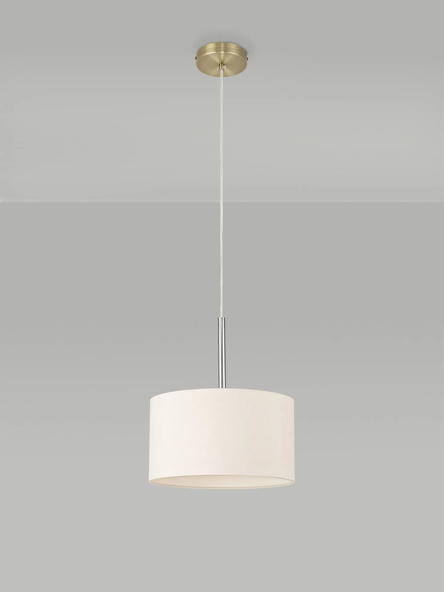 Baymont 30cm Pendant 1 Light Antique Brass, Nude Beige/Moonlight DK0200  Deco Baymont AB NU